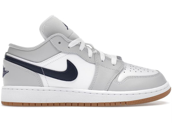 Jordan 1 Low White Neutral Grey Gum Midnight Navy (GS)