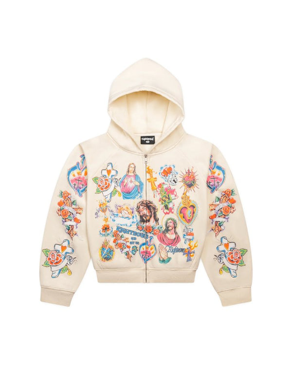 We Are Righteous Cream Risen Zip Up