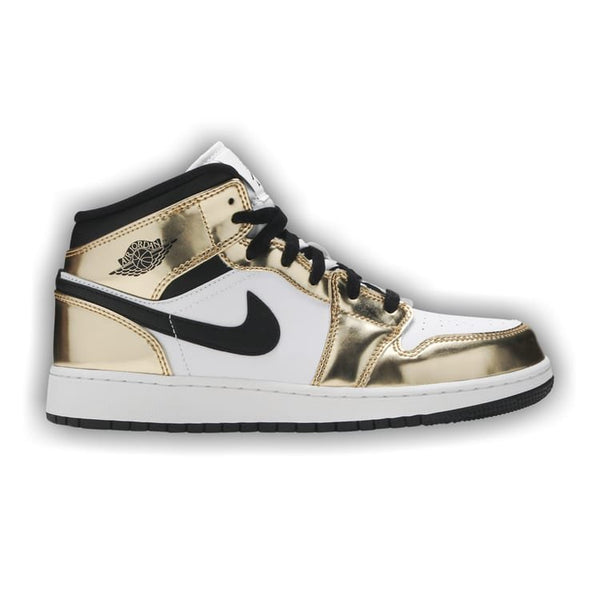 Jordan 1 Mid Metallic Gold Black White (GS)