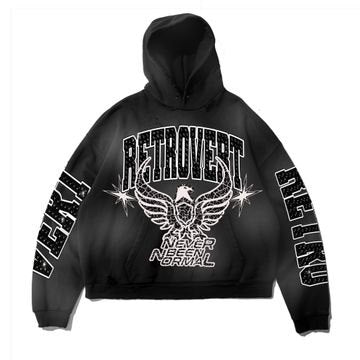 Retrovert Fall25 03 Rhinestone Never Been Normal Hoodie