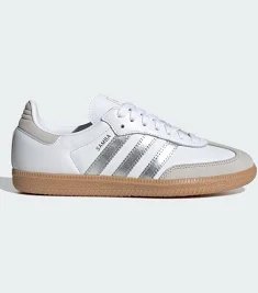 adidas Samba OG White Silver Metallic Grey (Women's)